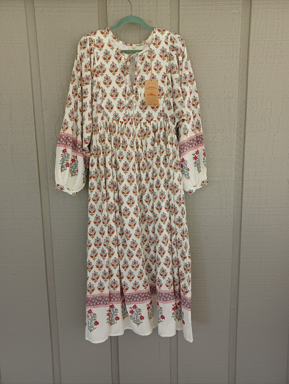Faherty Suki Dress Size S Women Boho Organic Cotton Button In Antique Bouquet